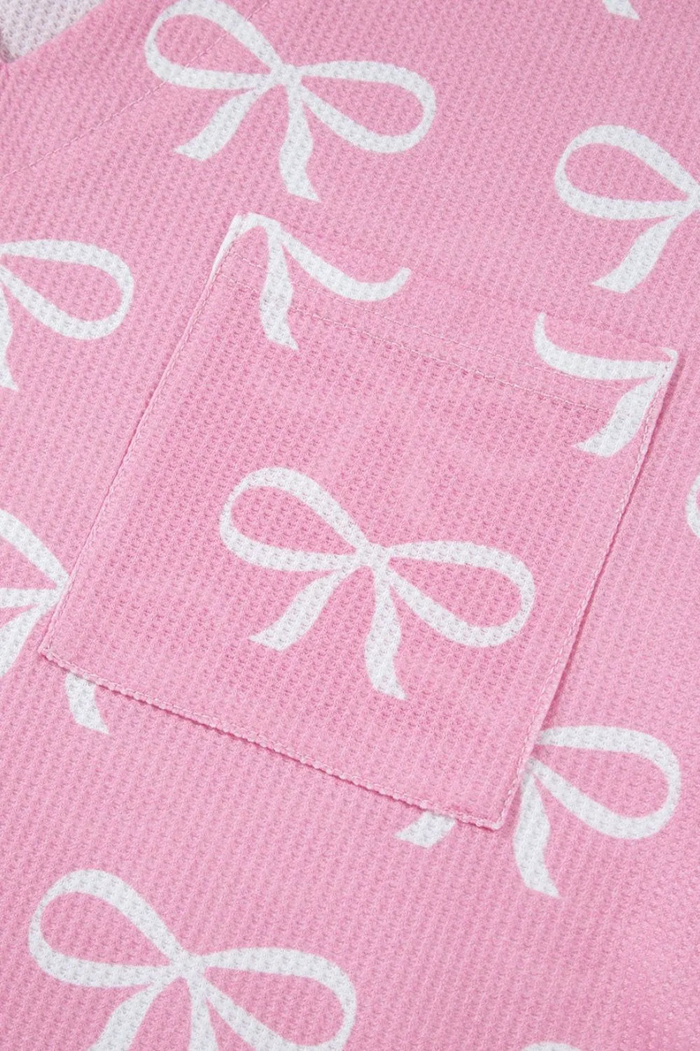 Bowknot Printed Notched T-Shirt and Shorts Set