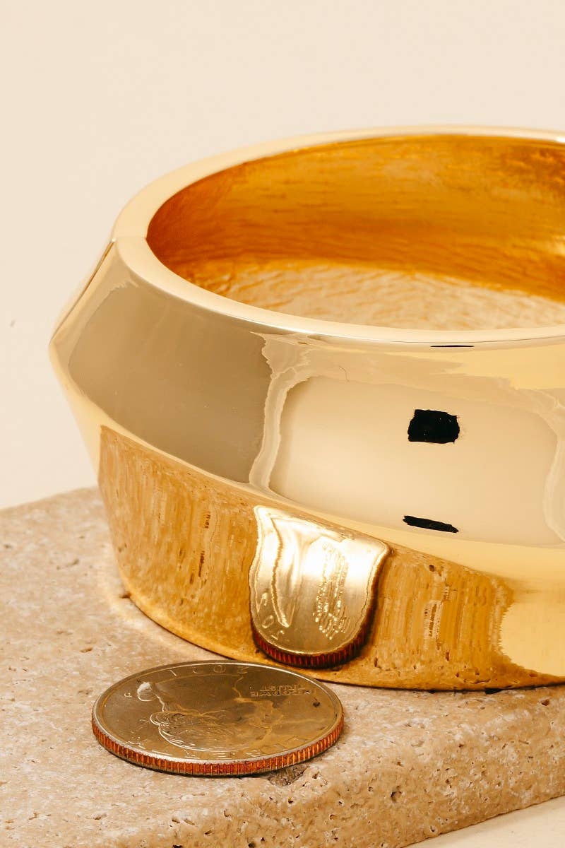 Bold Statement Metal Cuff Bracelet – Gold or Silver