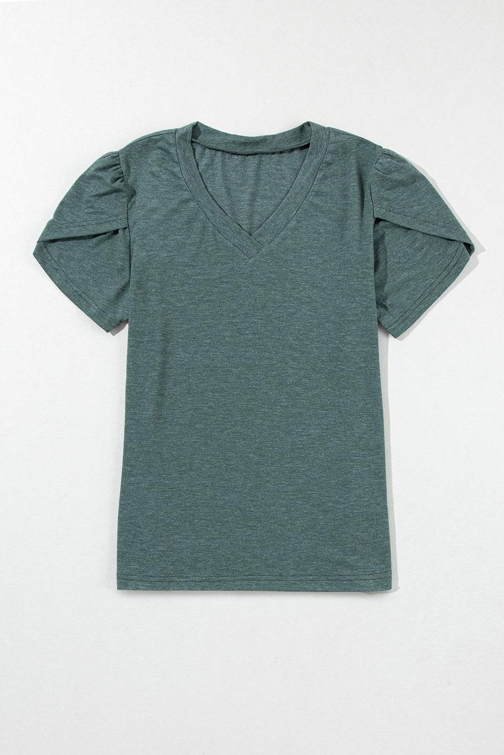 Heathered Petal Sleeve V-Neck T-Shirt