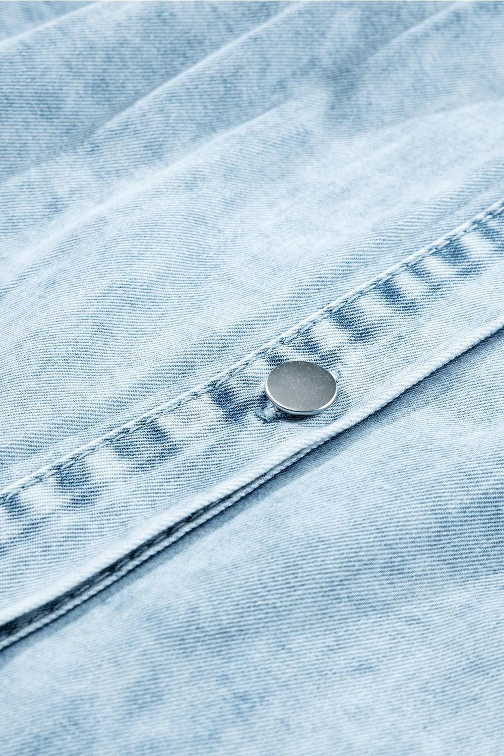 Mineral Wash Ruffle Sleeve Denim Dress