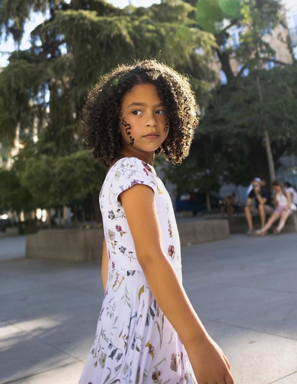 Floral ABC's Cap Sleeve Twirl Dress