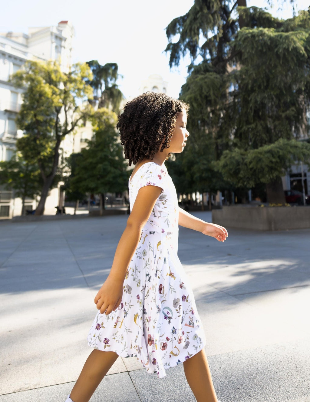 Floral ABC's Cap Sleeve Twirl Dress