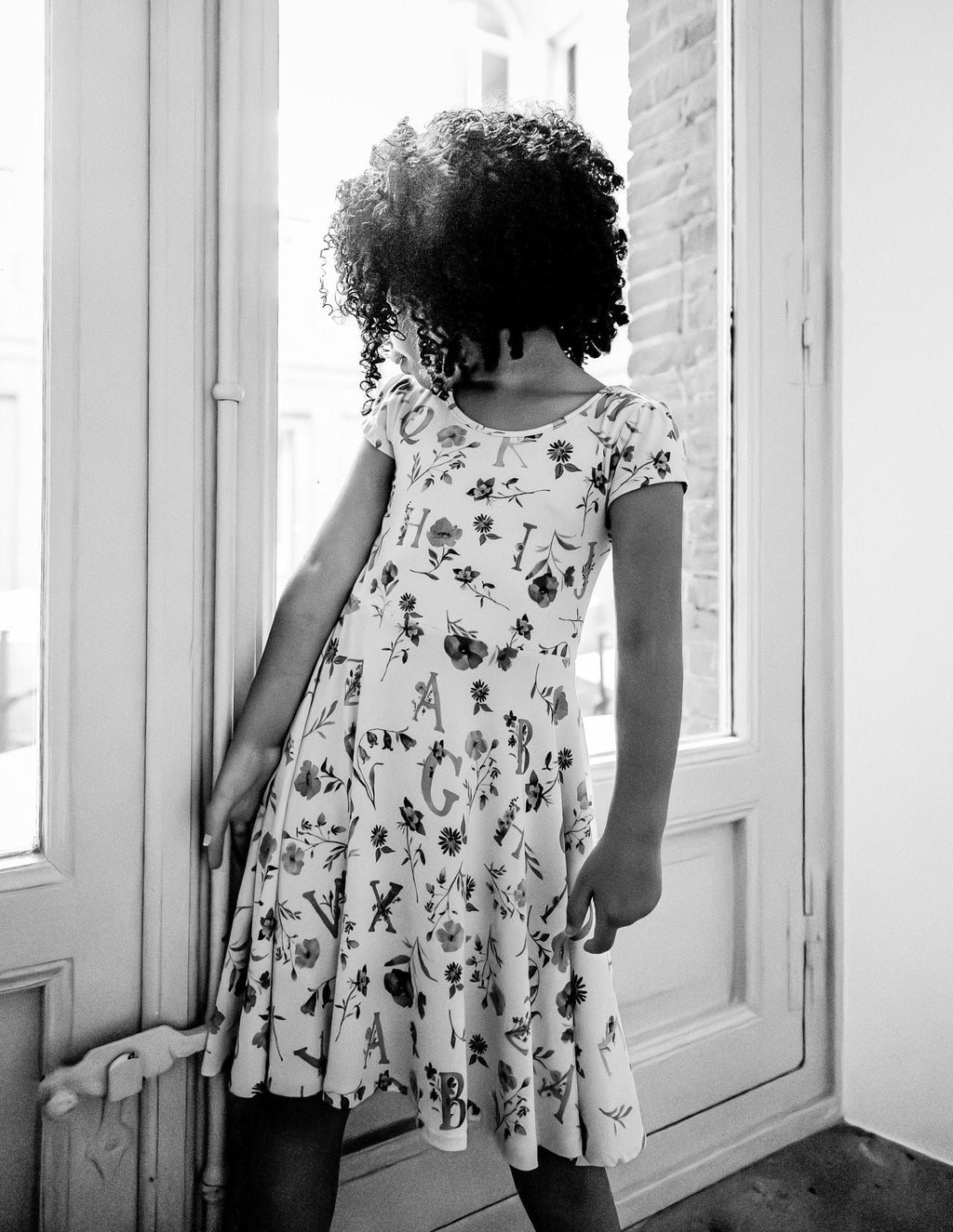 Floral ABC's Cap Sleeve Twirl Dress