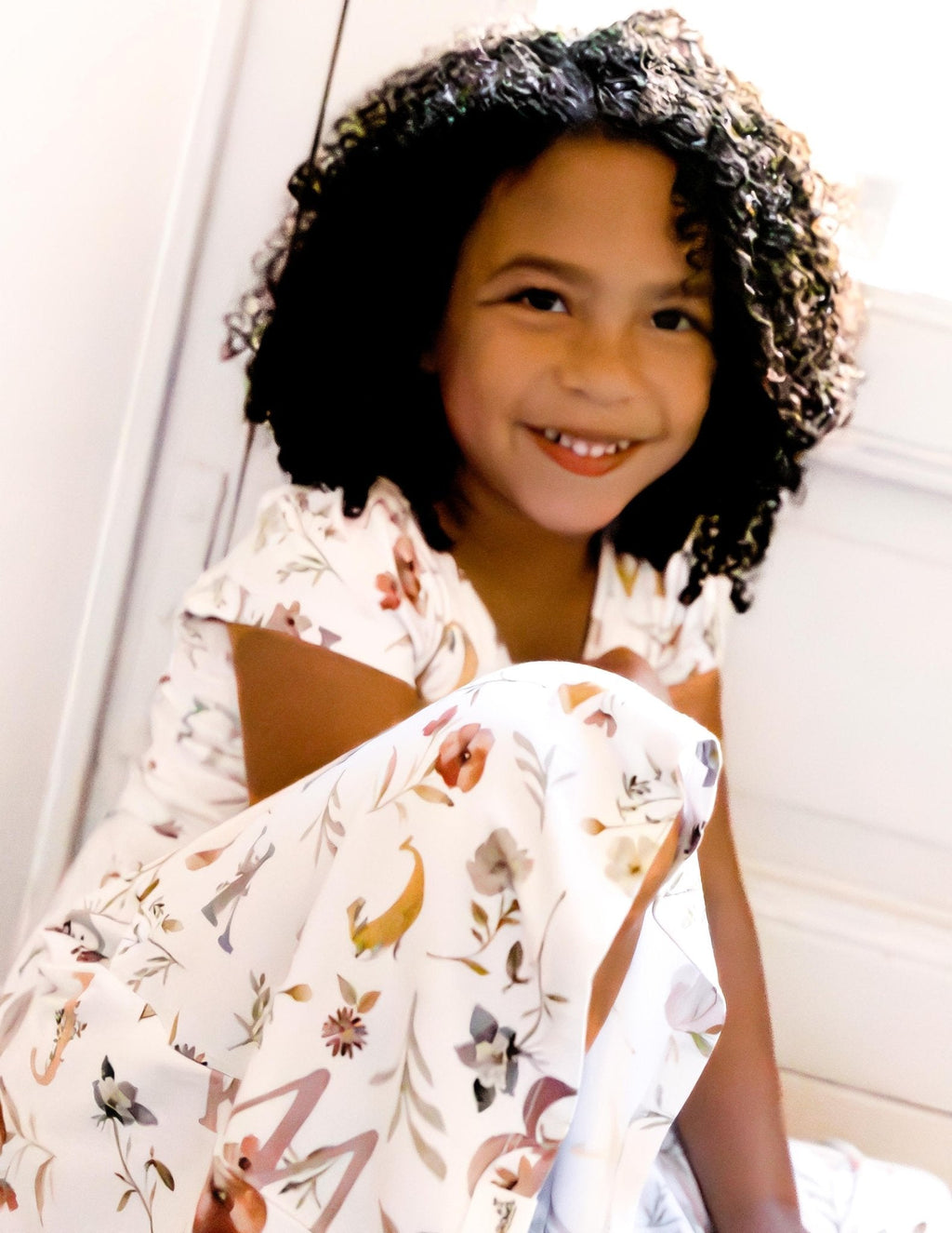 Floral ABC's Cap Sleeve Twirl Dress