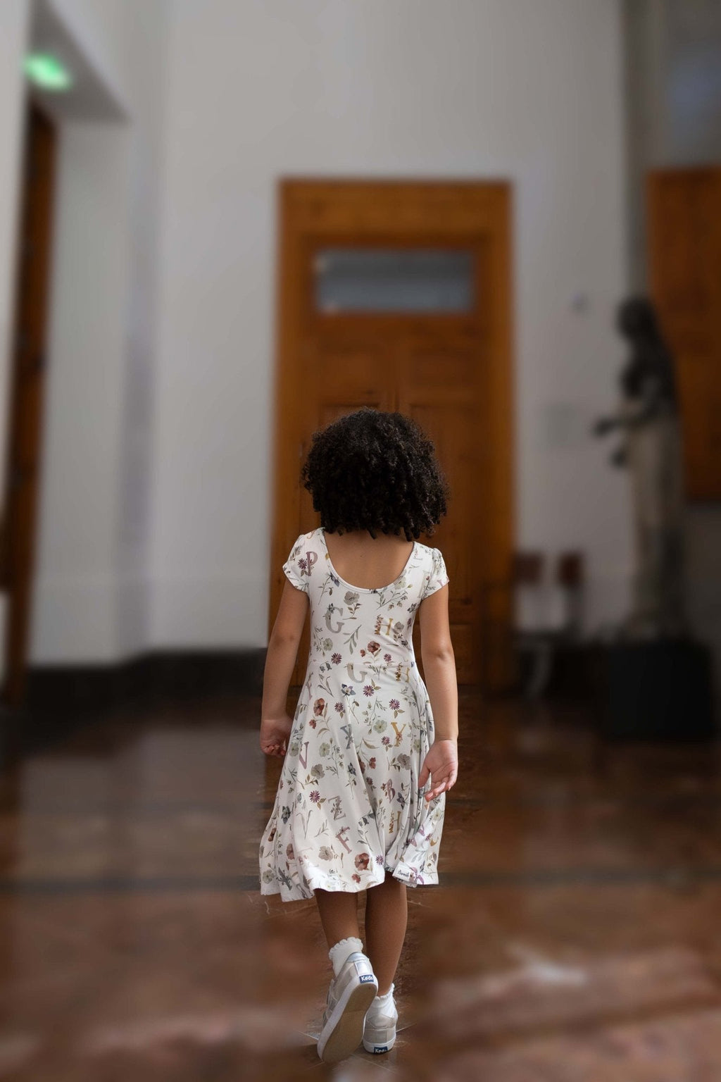 Floral ABC's Cap Sleeve Twirl Dress