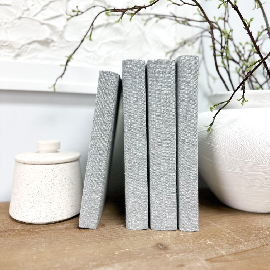 Steel Linen Covered Decorative Books