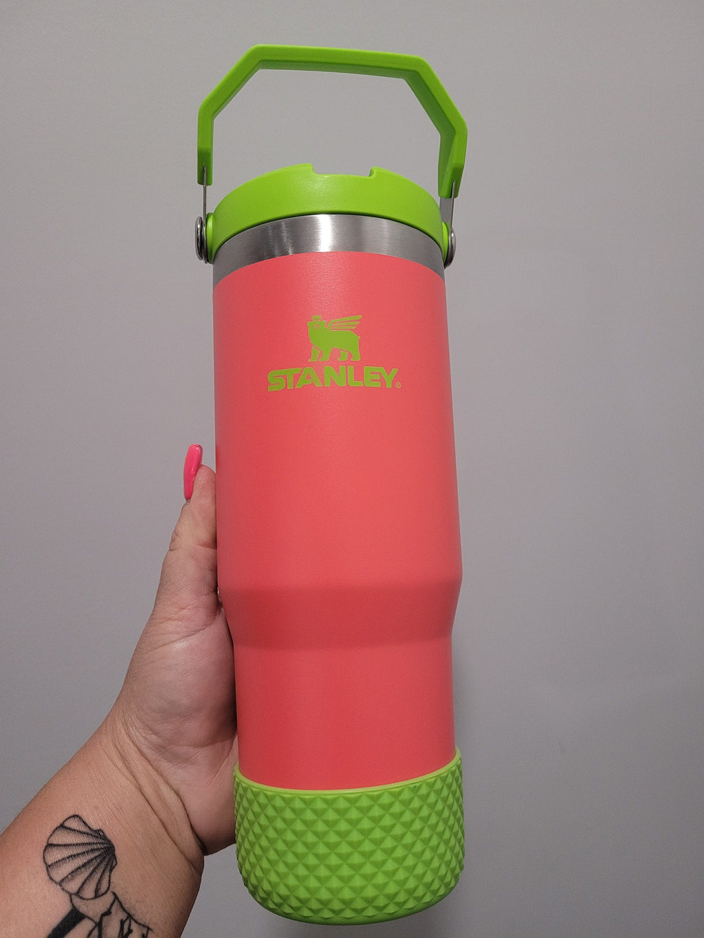 Studded Green silicone boot bumper sleeve for tumblers
