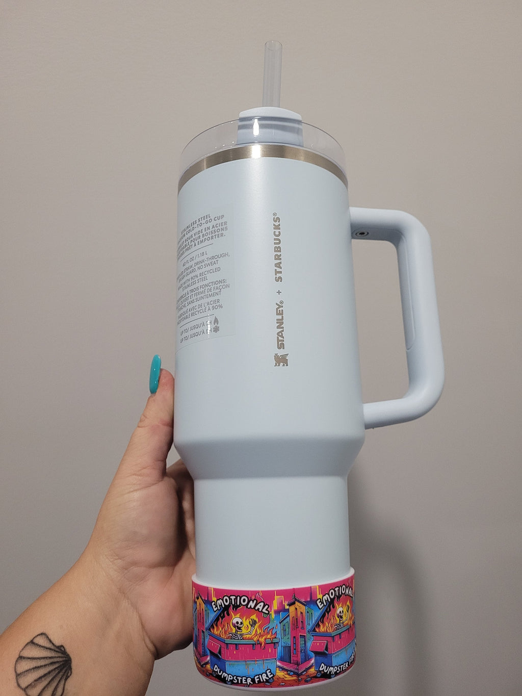 Emotional Dumpster fire silicone boot bumper for tumbler