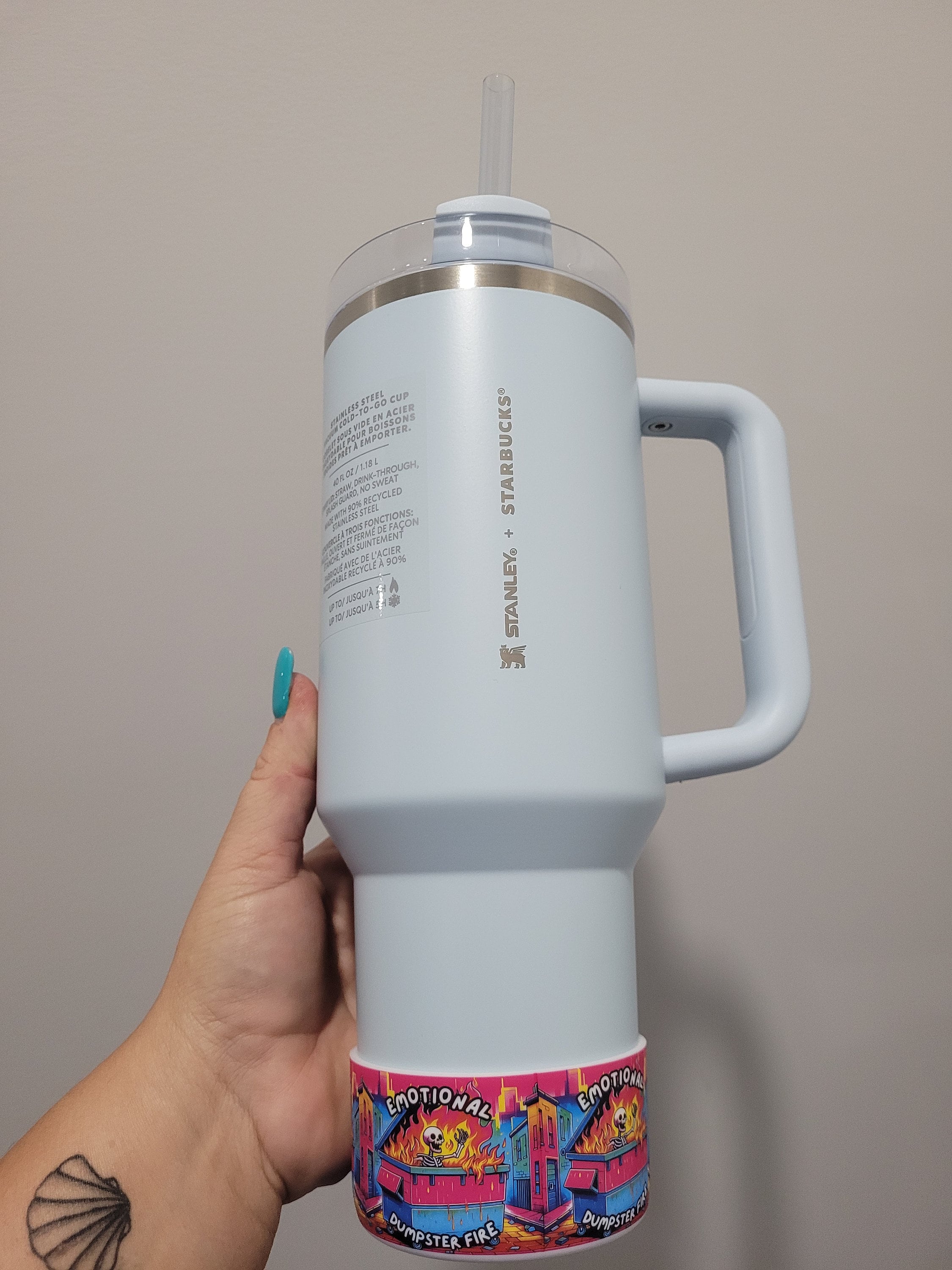 Emotional Dumpster fire silicone boot bumper for tumbler