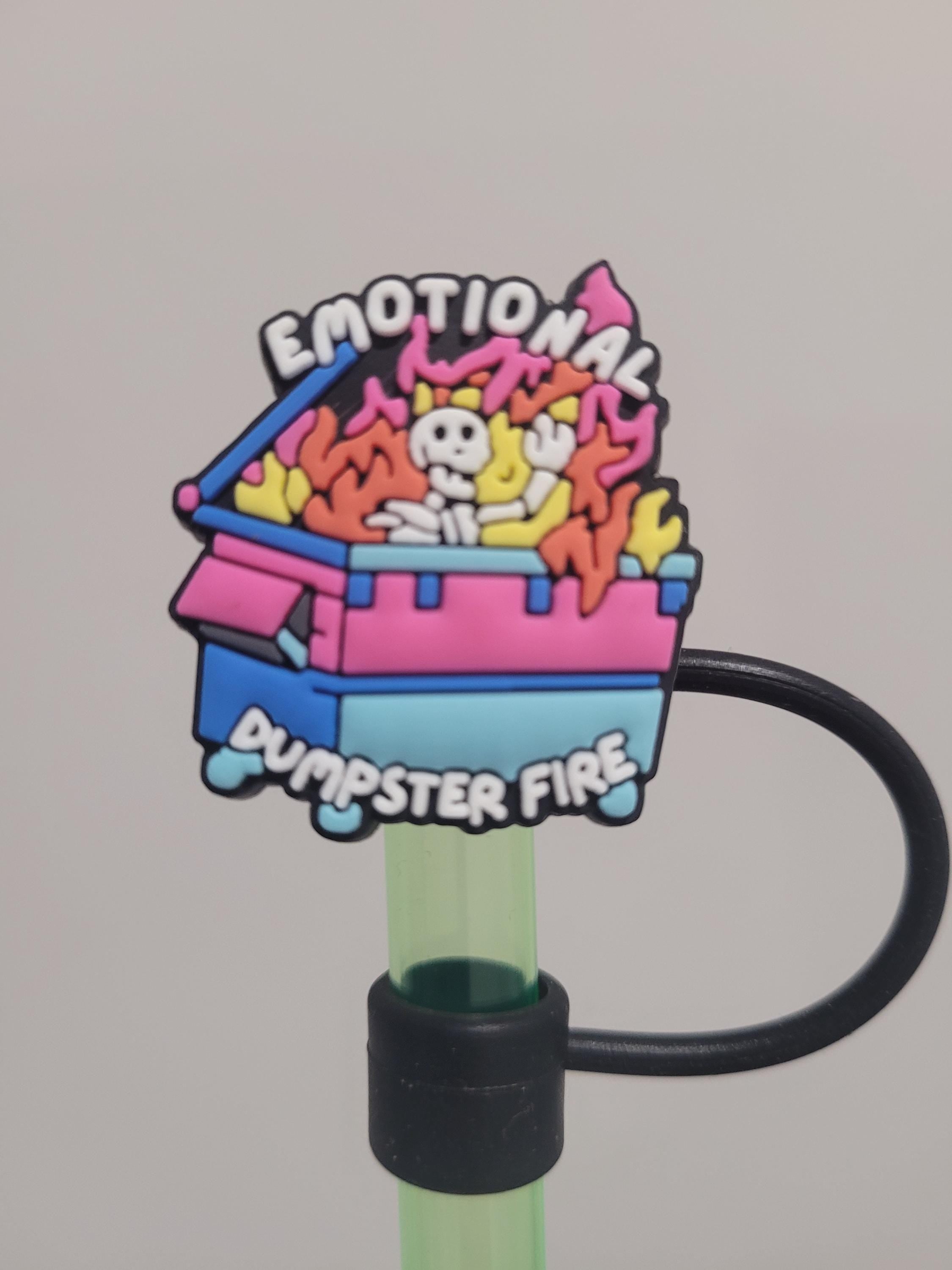 10MM Emotional Dumpsterfire Silicone Strawtopper