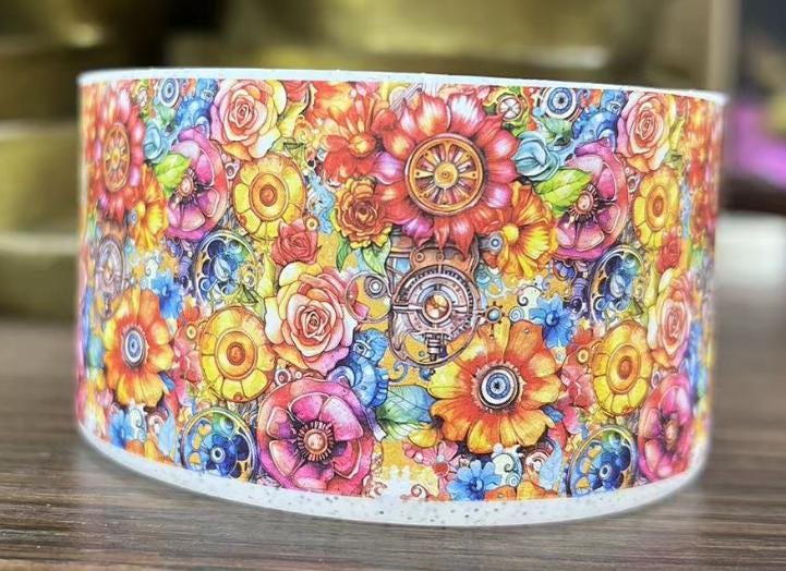 Steampunk Floral Silicone Boot Bumper Sleeve for Tumblers