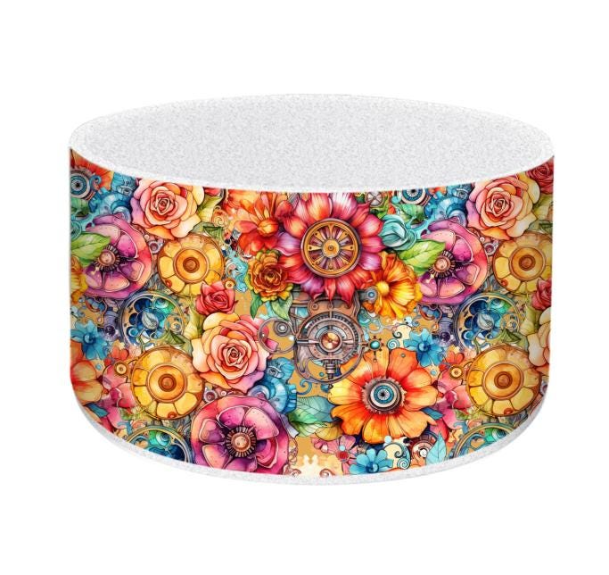 Steampunk Floral Silicone Boot Bumper Sleeve for Tumblers