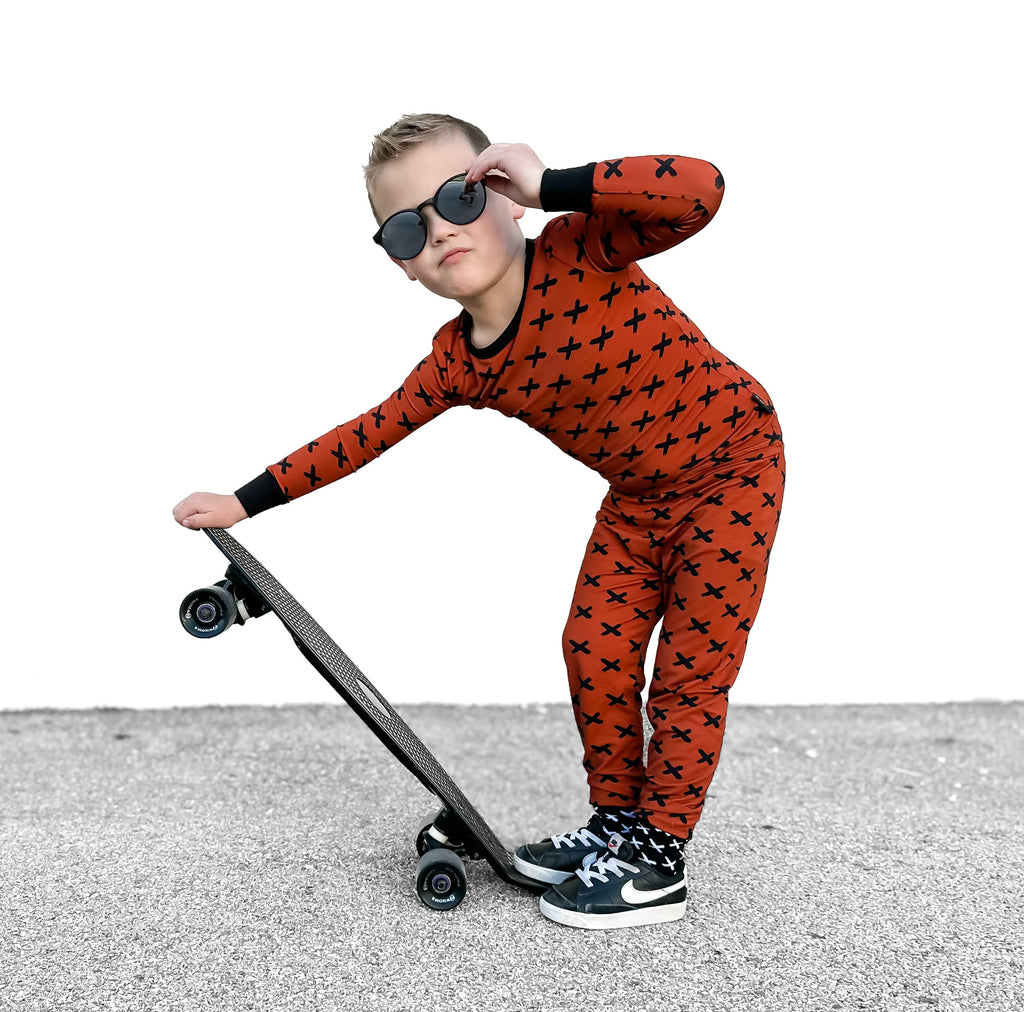 BAMBOO 2 PIECE PAJAMA SET - BURNT OUT