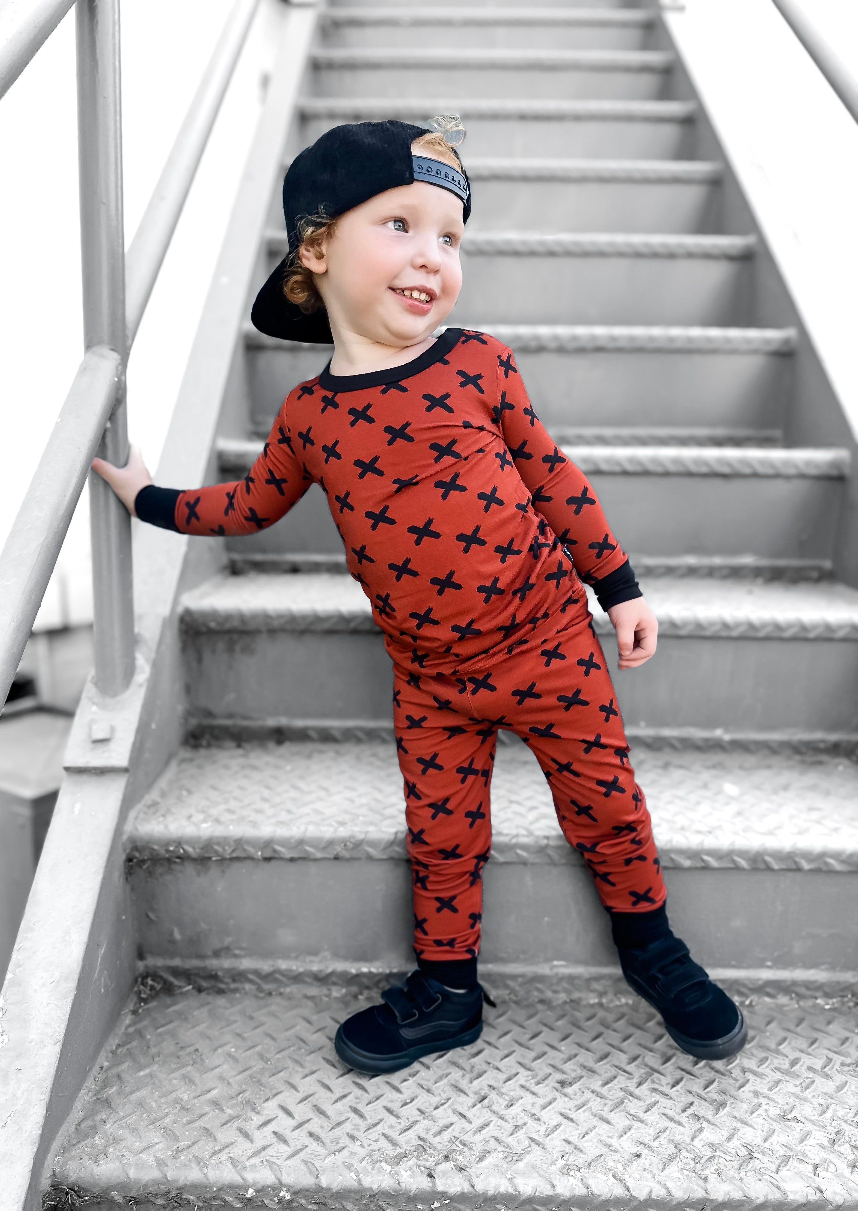 BAMBOO 2 PIECE PAJAMA SET - BURNT OUT
