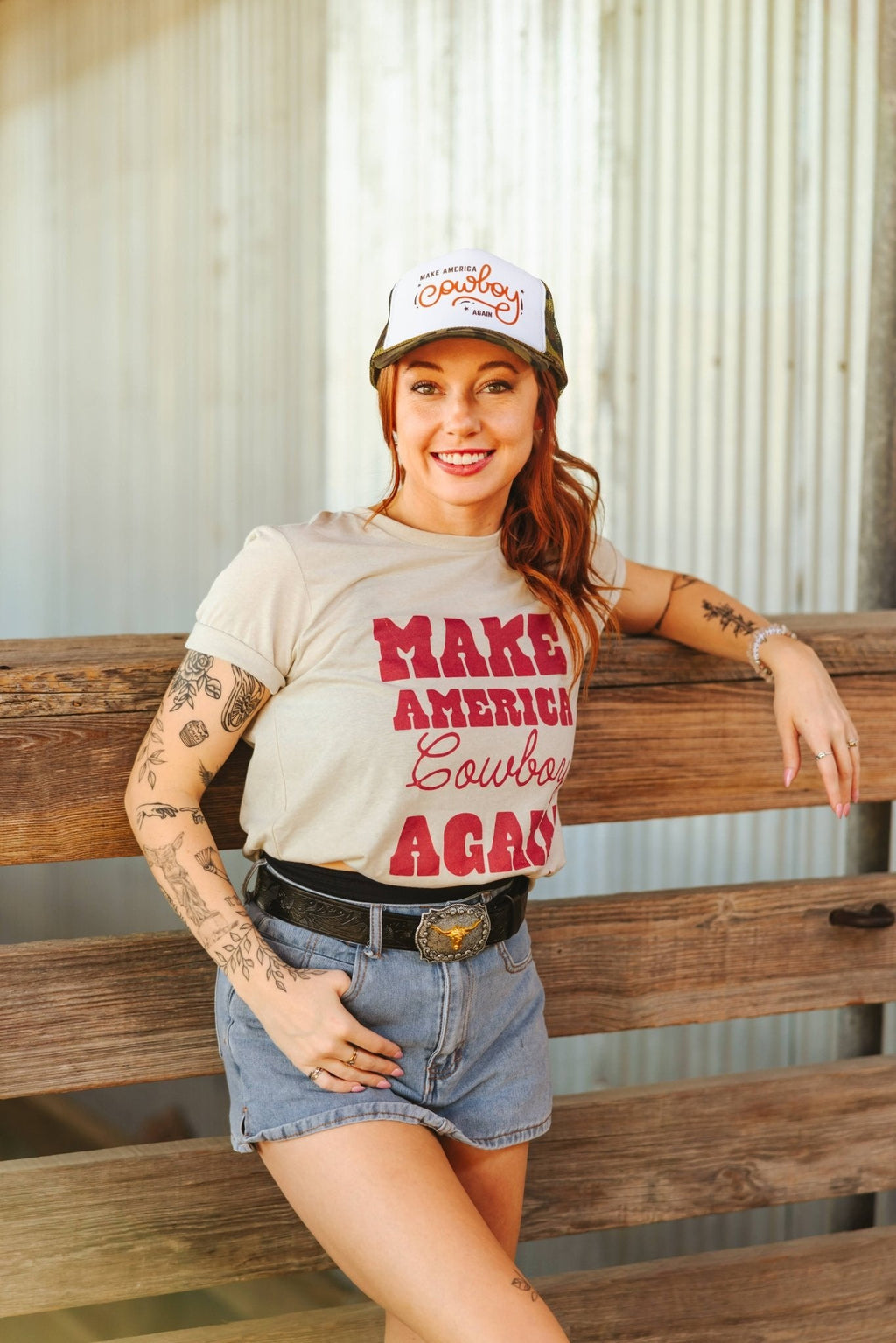 Make America Cowboy Again Stars Graphic Tee