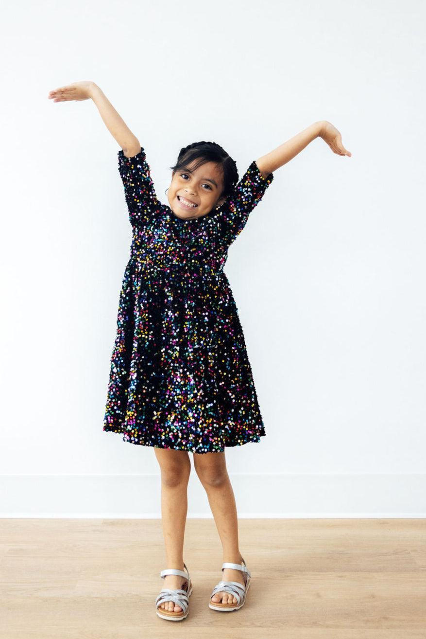 Confetti Velvet Sequin Dress