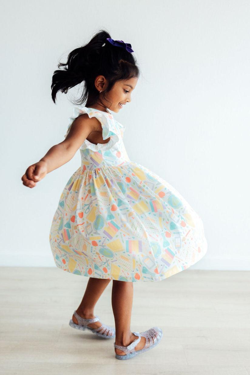 Campus Cutie Flutter Sleeve Twirl Dress