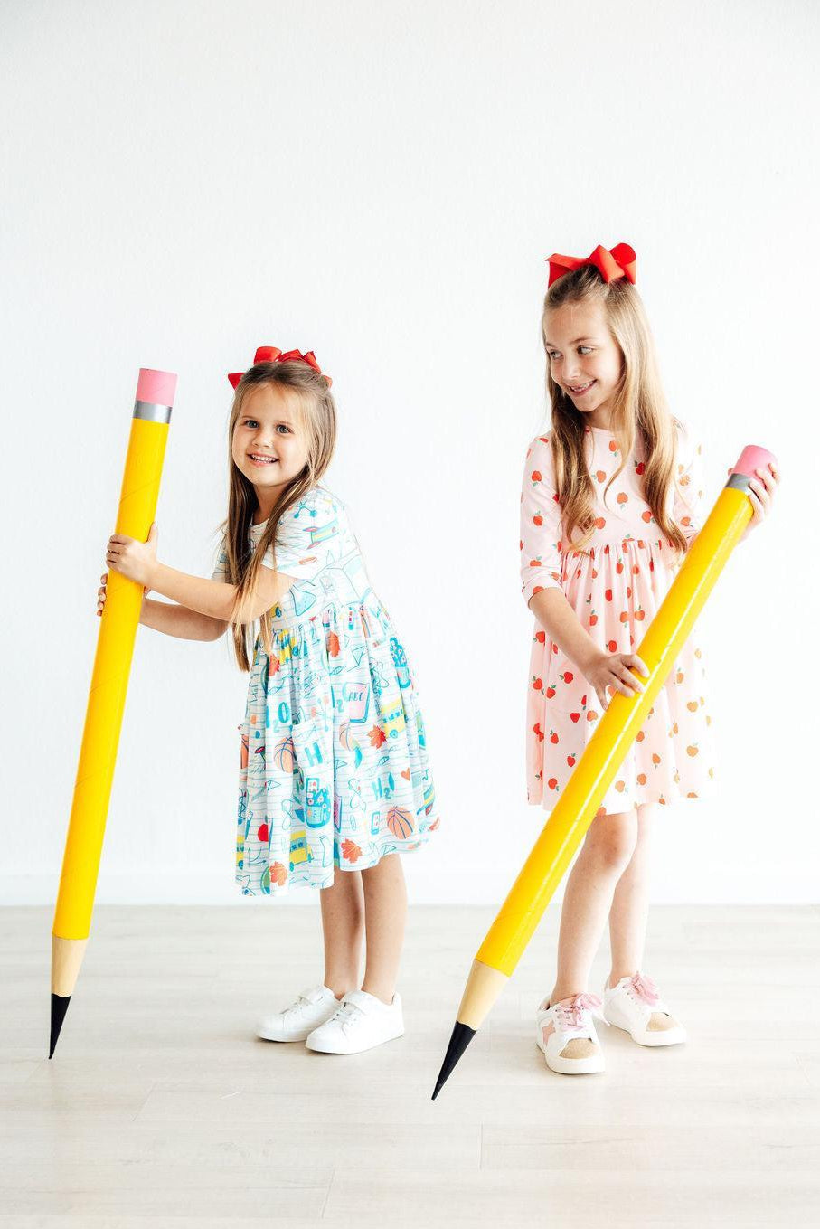 An Apple a Day 3/4 Sleeve Pocket Twirl Dress