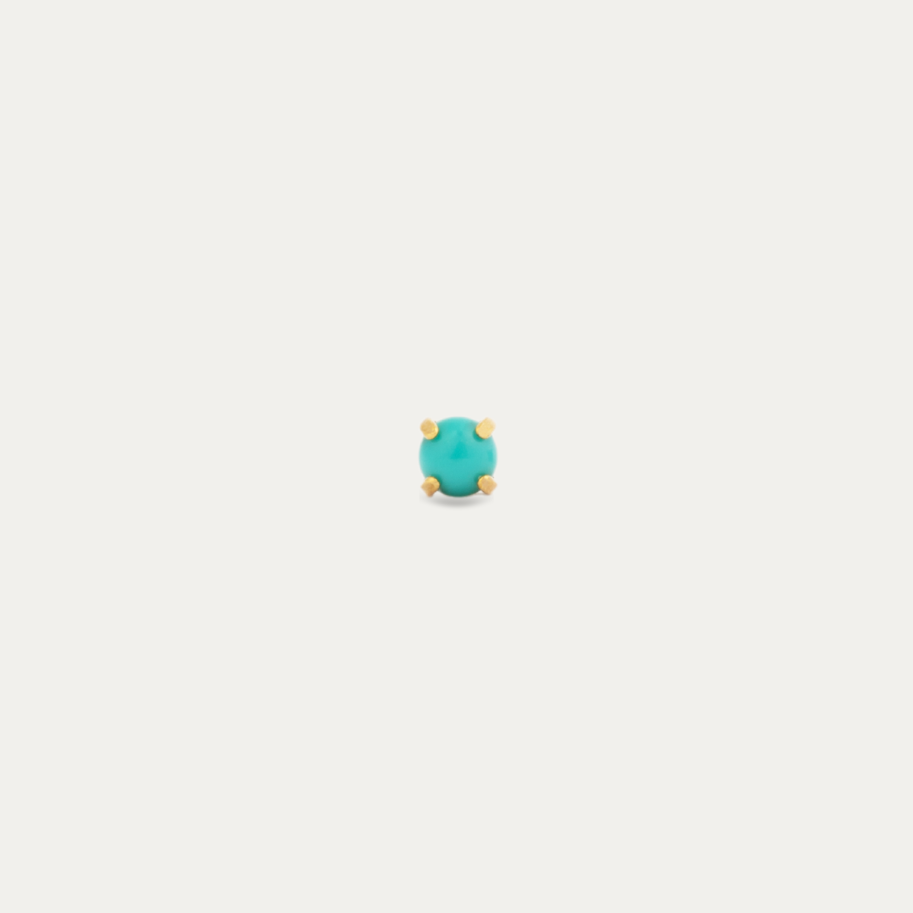 Single Turquoise Flat Back Stud Earring