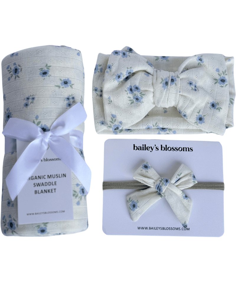 Nylon Bow - Blue Floral