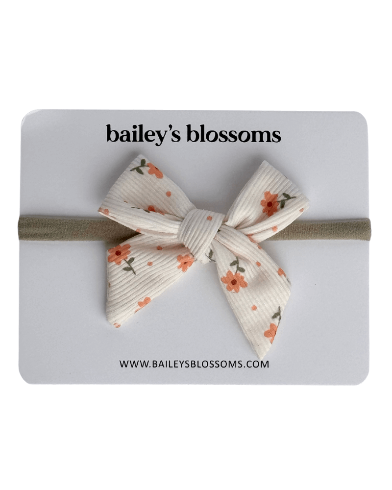 Nylon Bow - Orange Floral