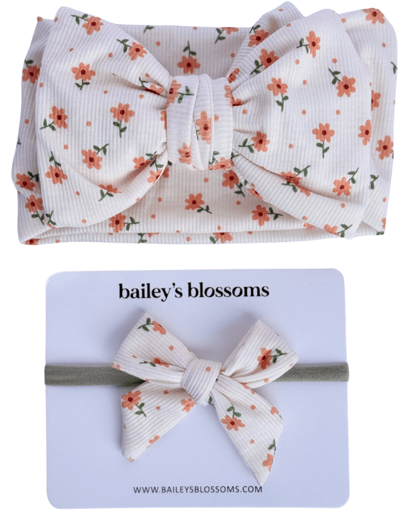 Nylon Bow - Orange Floral
