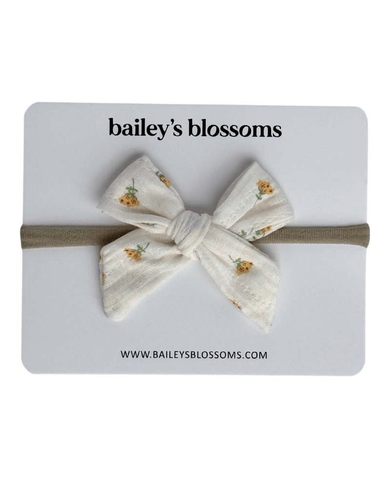 Nylon Bow - Yellow Floral