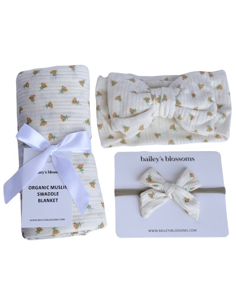 Nylon Bow - Yellow Floral