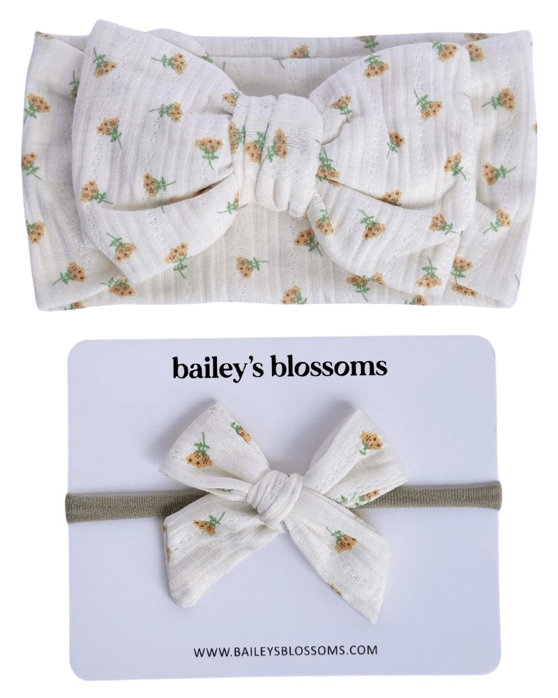 Nylon Bow - Yellow Floral