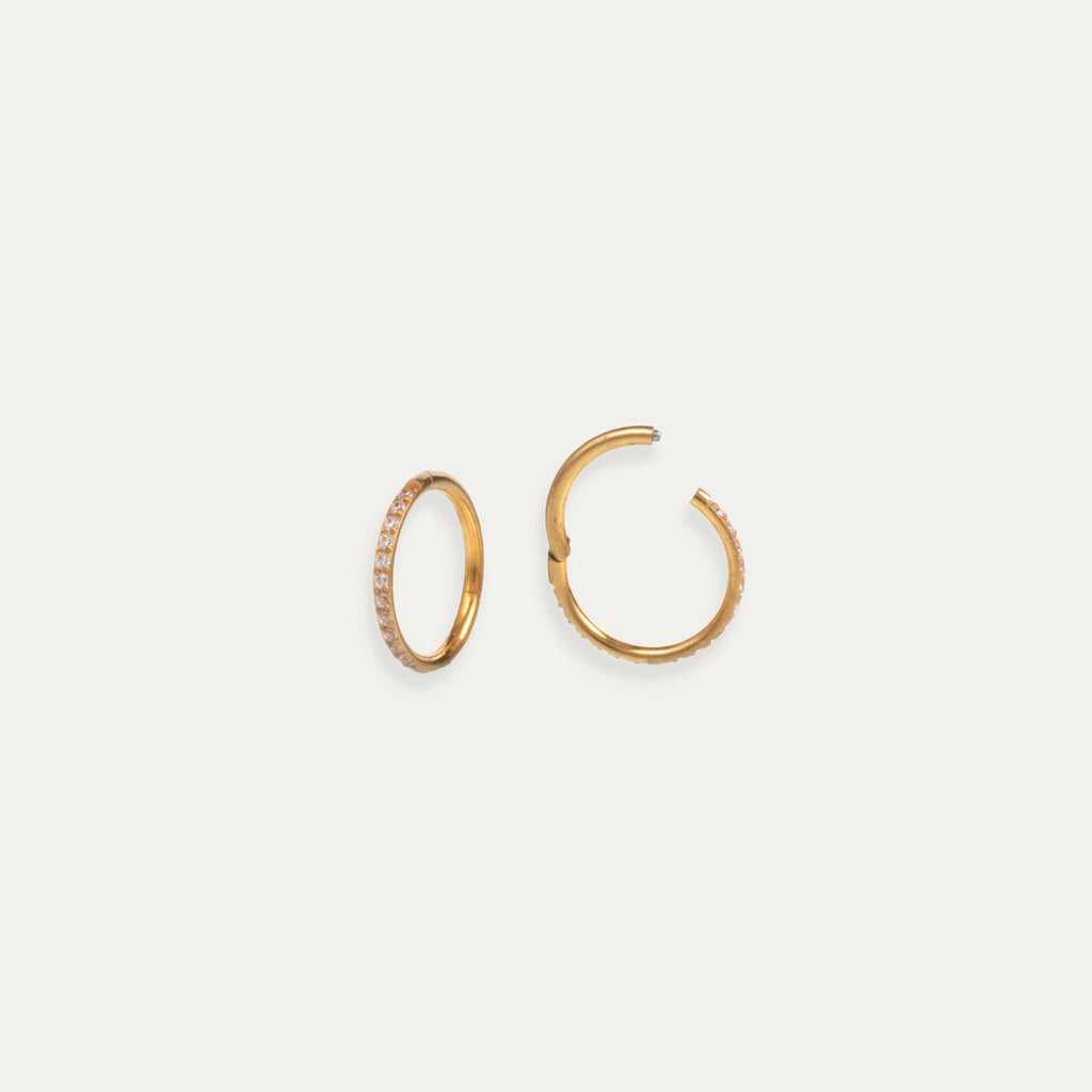 Single Pavé Coastal Hoop Earring