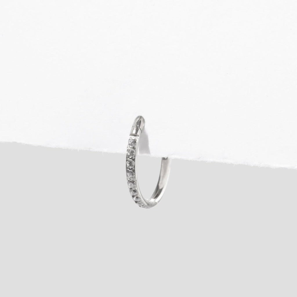 Single Pavé Coastal Hoop Earring