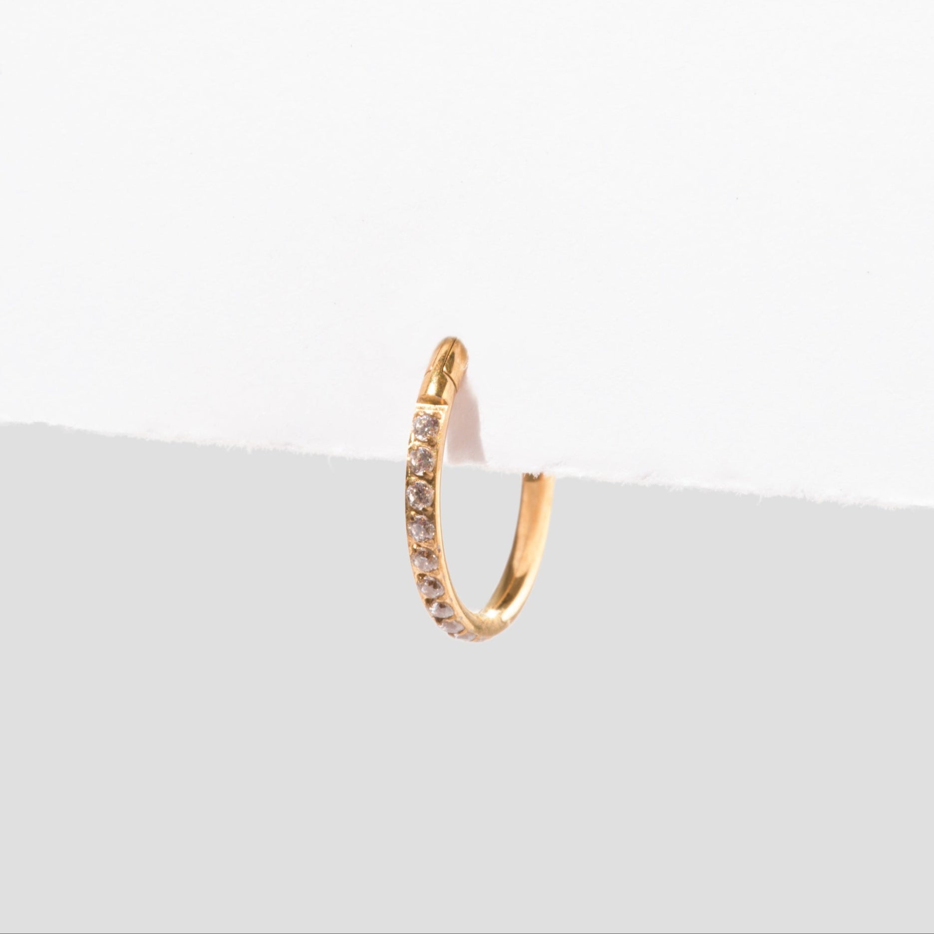 Single Pavé Coastal Hoop Earring