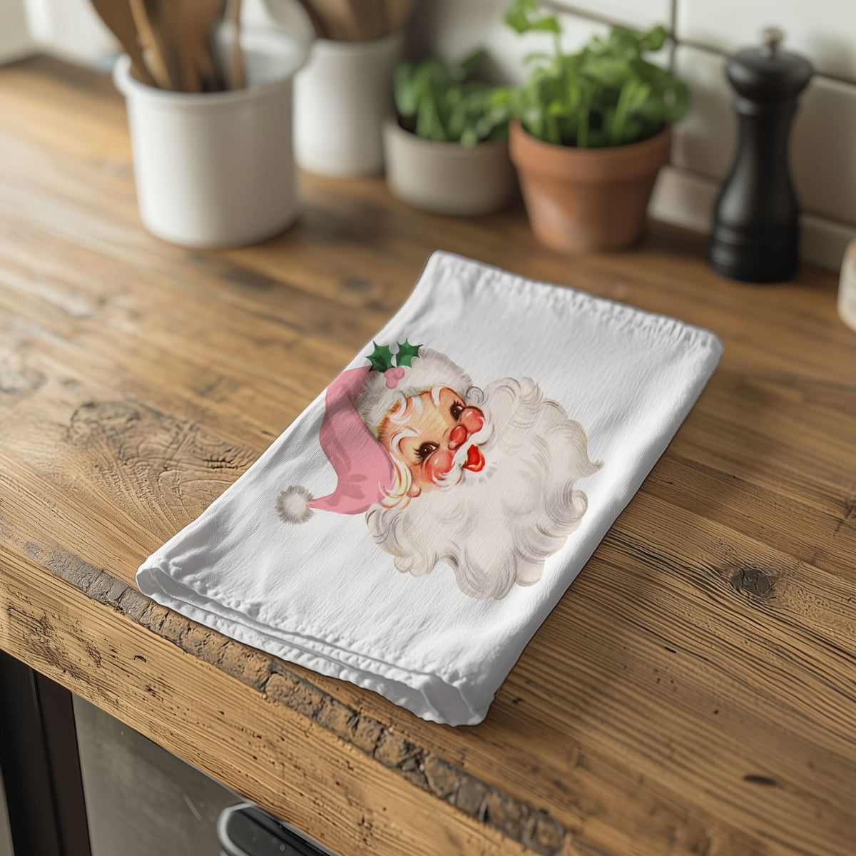 Vintage Pink Santa