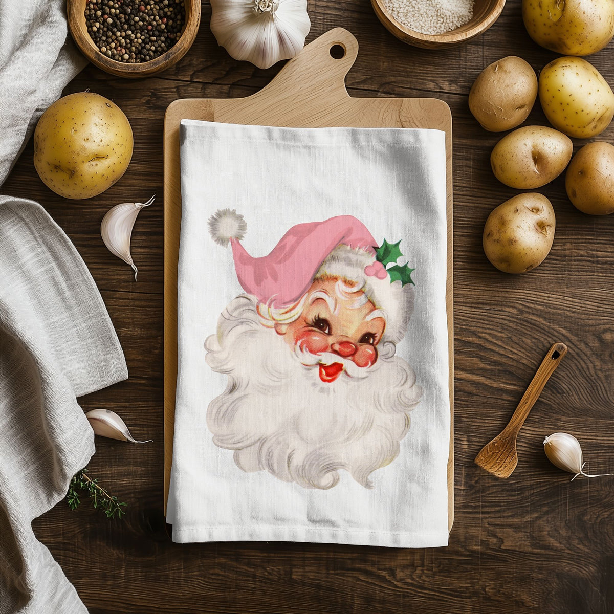 Vintage Pink Santa