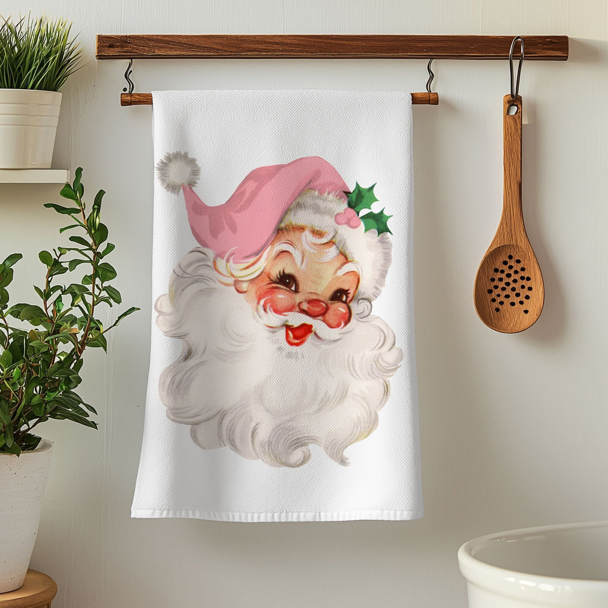 Vintage Pink Santa