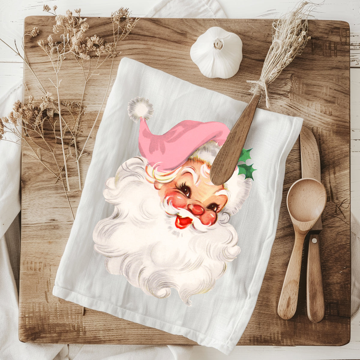 Vintage Pink Santa