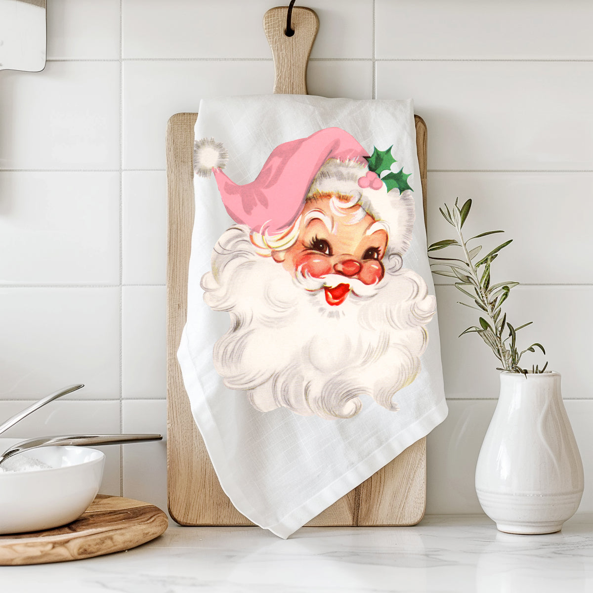 Vintage Pink Santa