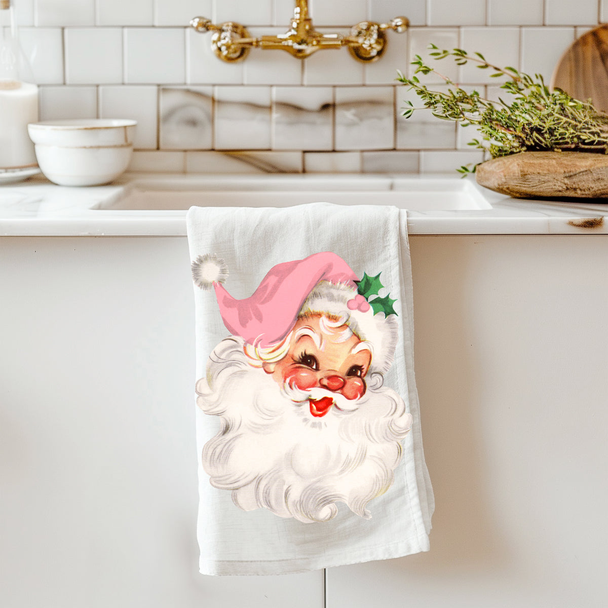 Vintage Pink Santa