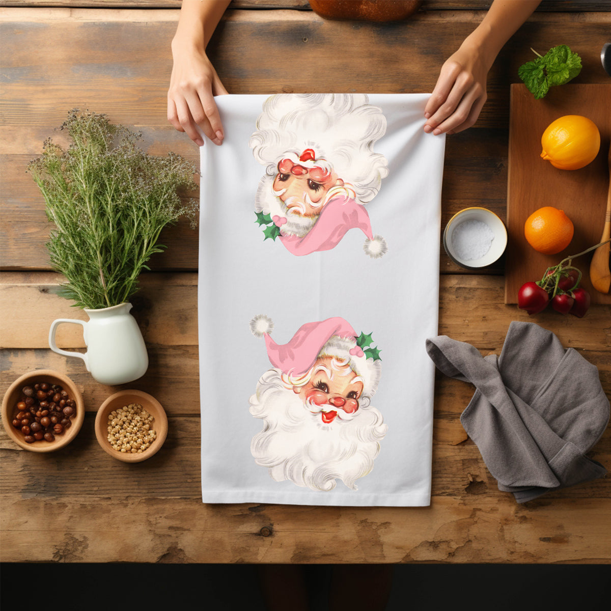 Vintage Pink Santa