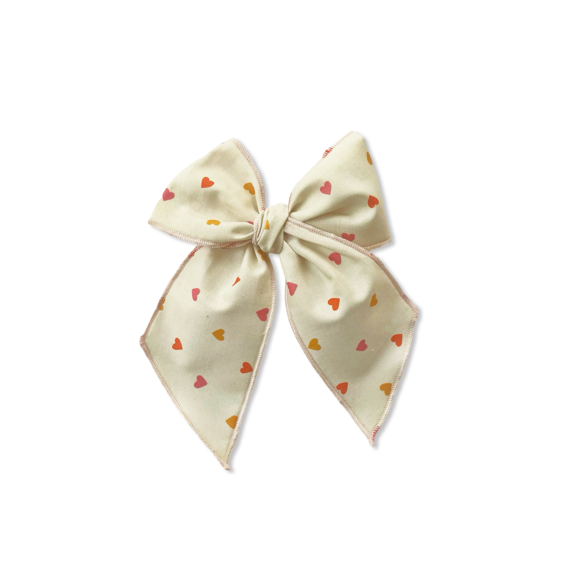 Multi Hearts on Cream Elle Bow