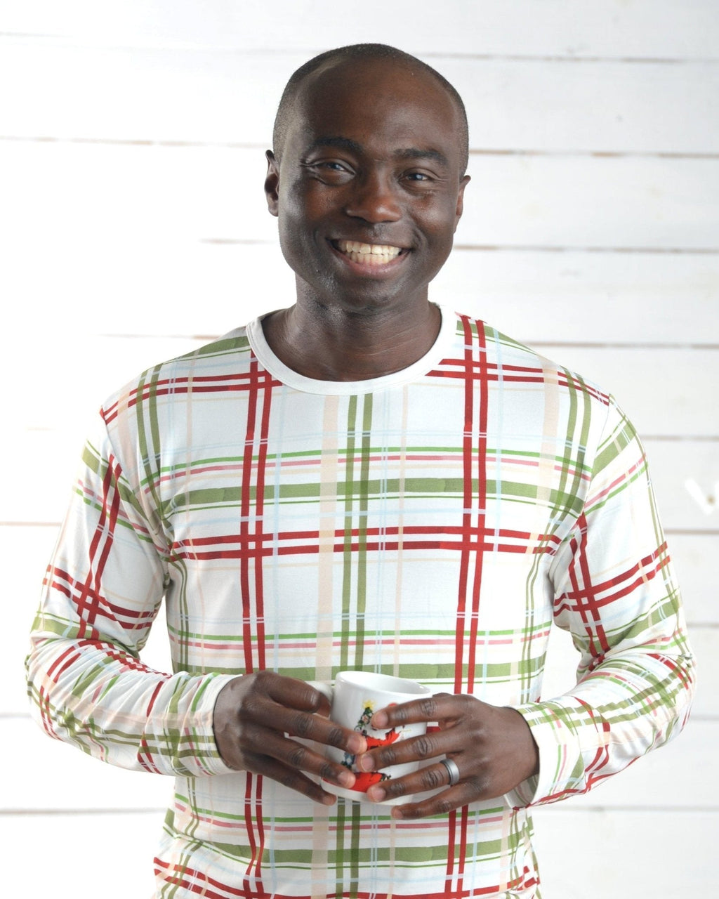 Christmas Adult Men's Bamboo Pajamas in Plaid