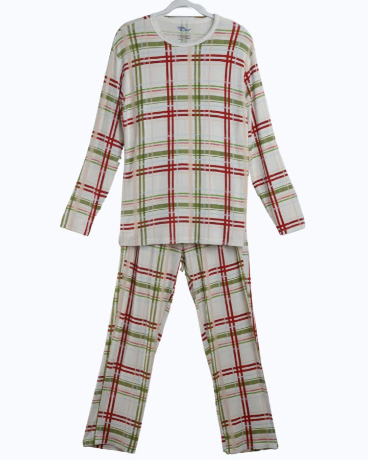 Christmas Adult Men's Bamboo Pajamas in Plaid