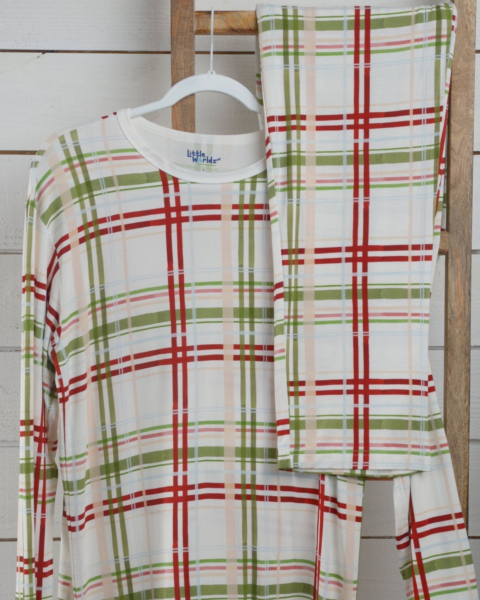 Christmas Adult Men's Bamboo Pajamas in Plaid