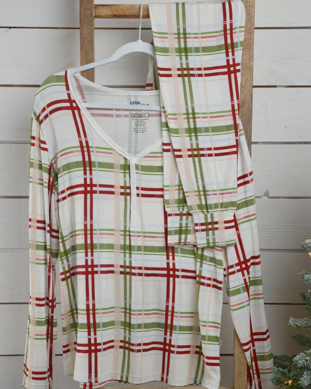 Christmas Adult Women's Bamboo Pajamas in Plaid