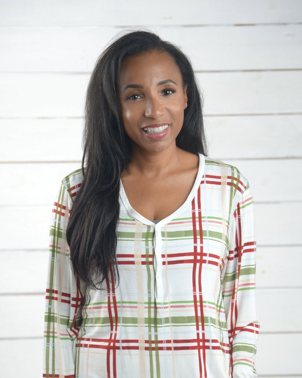 Christmas Adult Women's Bamboo Pajamas in Plaid