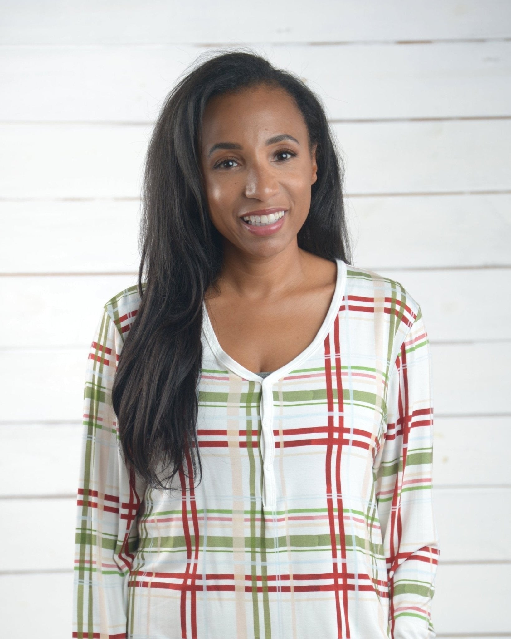 Christmas Adult Women's Bamboo Pajamas in Plaid