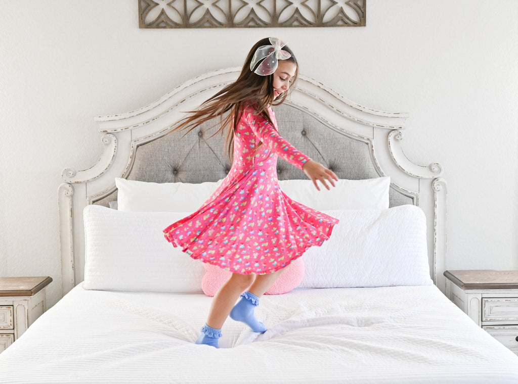 Rainbow Love Long Sleeve Twirl Dress