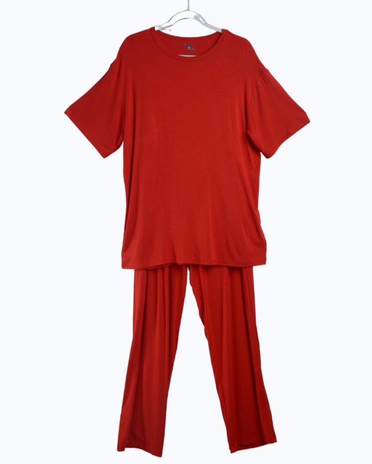 Adult Men's Bamboo Pajamas in Red