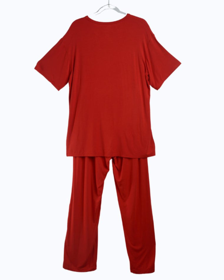Adult Men's Bamboo Pajamas in Red
