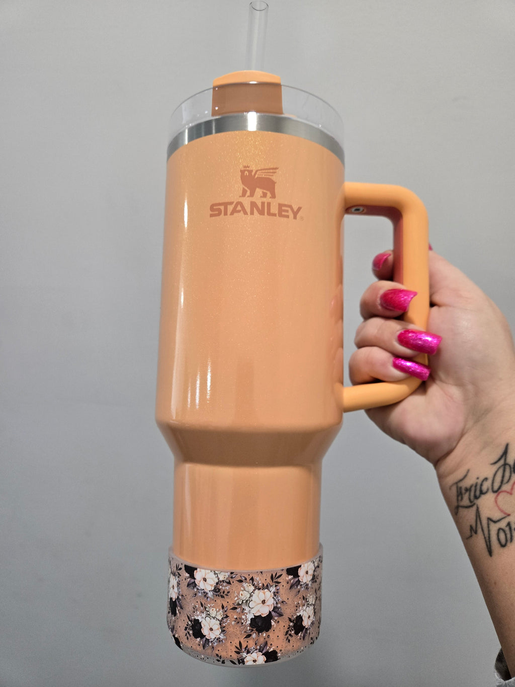 GothFloral Semi Clear Silicone Boot Bumper Sleeve for Tumblers